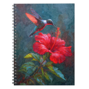 Hummingbird Crimson Hibiscus Notebook