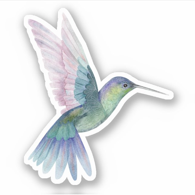 Hummingbird Custom-Cut Vinyl Sticker (Front)