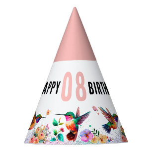 Hummingbird Custom Text Birthday Party Hat