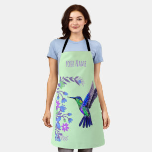Hummingbird Design Botanical Flowers Bird Lovers Apron