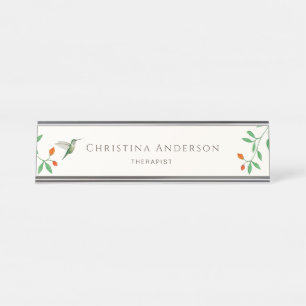 Hummingbird desk name plate