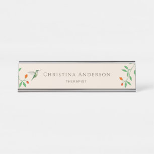 Hummingbird desk name plate