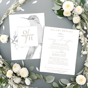 Hummingbird Détails du Mariage Cartes de boîtier