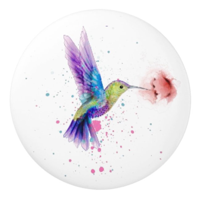 Hummingbird drawer knobs ceramic (Front)
