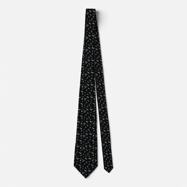 Hummingbird Eisvogel Life Watercolor  Tie (Front)