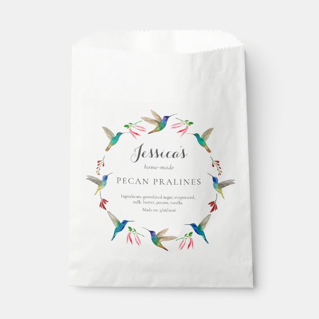 Hummingbird  favour bag (Front)