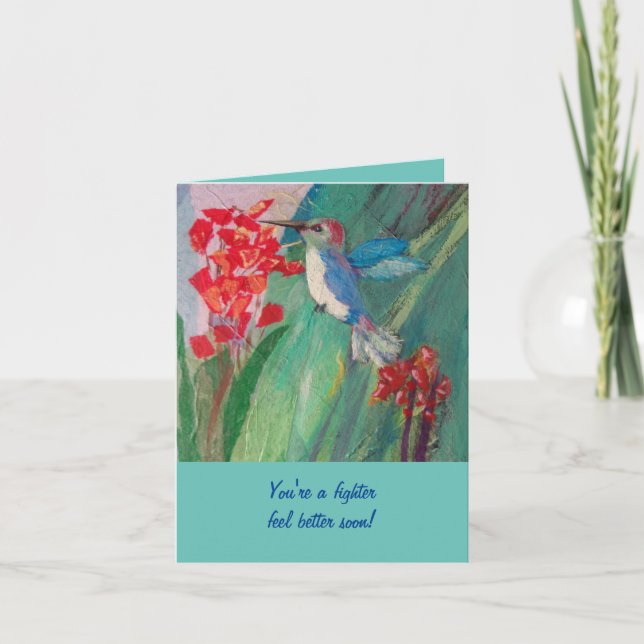 Hummingbird Feeding on nectar Card (Front)