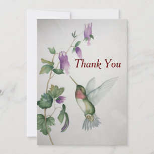 Hummingbird Flat Merci Note Aquarelle