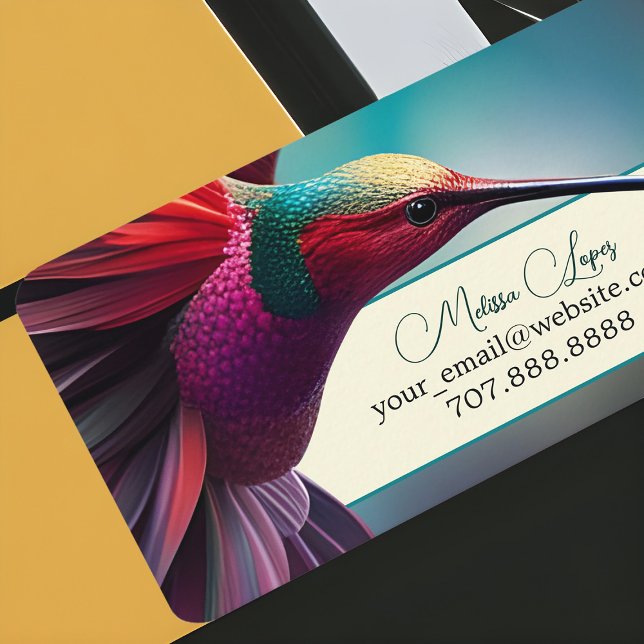 Hummingbird Flight Colourful Abstract Elegant Bird Business Card (Creator Uploaded)