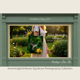 Hummingbird Floral Art Tote Bag Mother's Day Gift