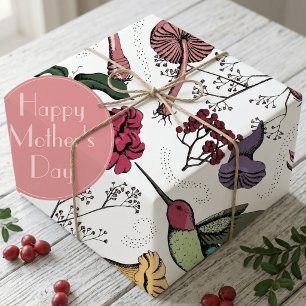 Hummingbird Floral Happy Mothers Day Wrapping Paper