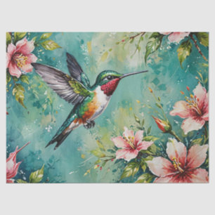 Hummingbird Floral  Tissue Paper