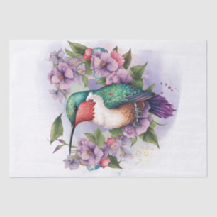 Hummingbird Floral Watercolor Tissue Paper