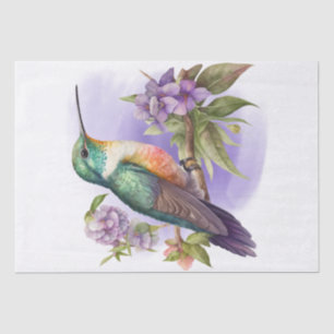 Hummingbird Floral Watercolor Tissue Paper