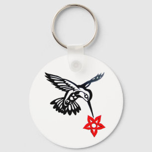 Hummingbird & Flower Edited.jpg Keychain