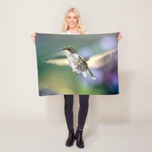 Hummingbird Flying Fleece Blanket