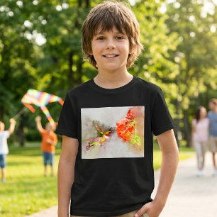 Hummingbird flying with flower Watercolor - 05 T-Shirt