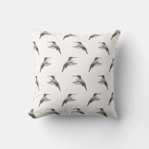 Hummingbird Frenzy Pillow (White)