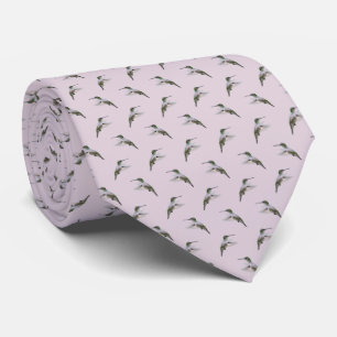Hummingbird Frenzy Tie (Dusty Pink)