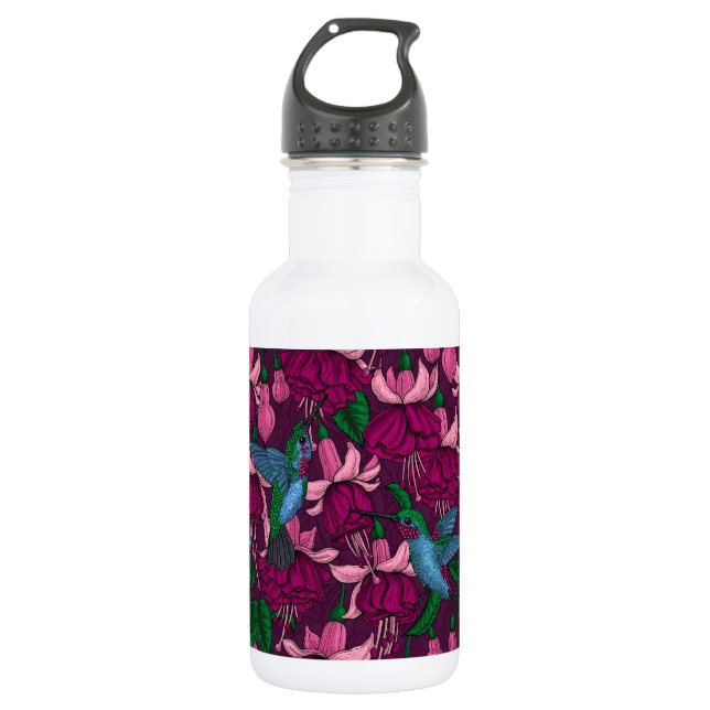 Hummingbird garden 532 ml water bottle (Front)