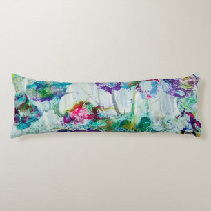 Hummingbird garden abstract painting body pillow