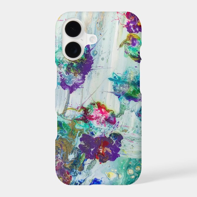 Hummingbird garden abstract painting  iPhone case (Back)