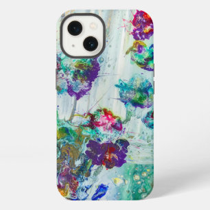 Hummingbird garden abstract painting  iPhone 13 case
