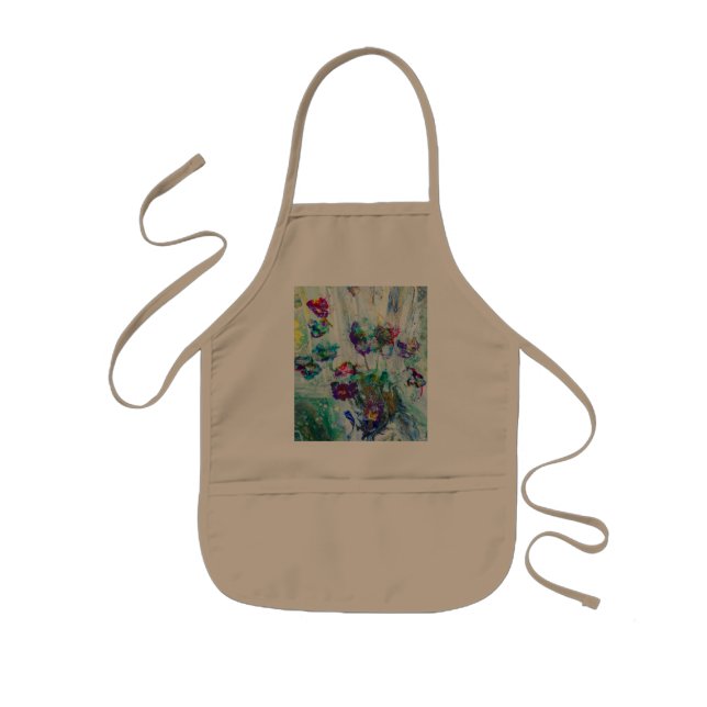 Hummingbird garden abstract painting  kids apron (Front)