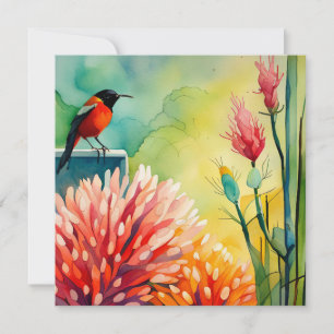 Hummingbird Garden Flat Card