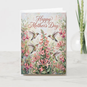 Hummingbird Garden — Floral Painting Mother's Day Card
