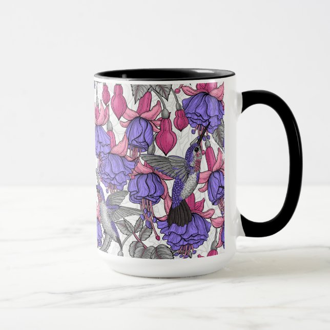 Hummingbird garden in melrose and pink mug (Right)