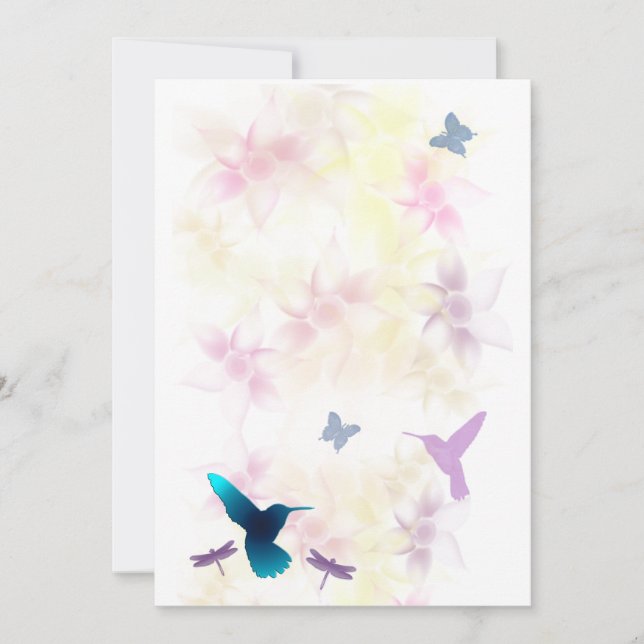 Hummingbird Garden Invitation for Customization (Front)
