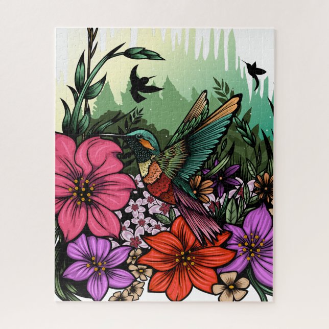 Hummingbird Garden Jigsaw Puzzle (Vertical)