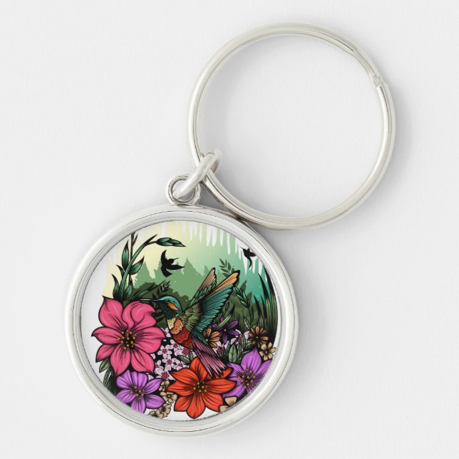 Hummingbird Garden Keychain (Front)