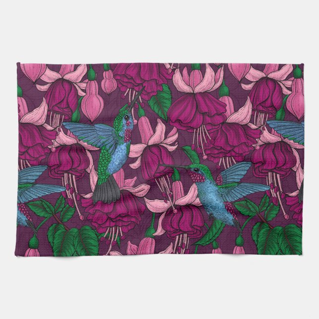 Hummingbird garden kitchen towel (Horizontal)