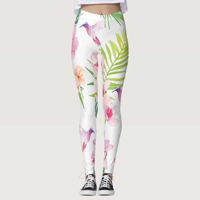 Hummingbird Garden Leggings (Front)