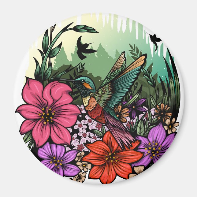 Hummingbird Garden Magnet (Front)