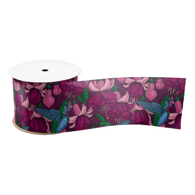 Hummingbird garden satin ribbon (Spool)