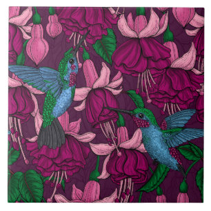 Hummingbird garden tile