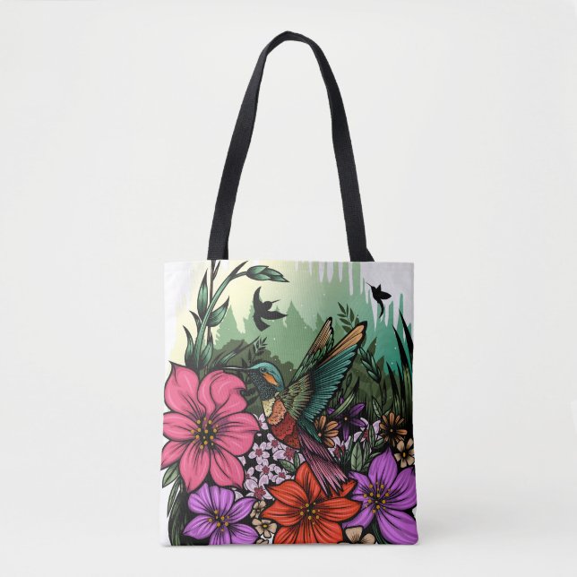 Hummingbird Garden Tote Bag (Front)