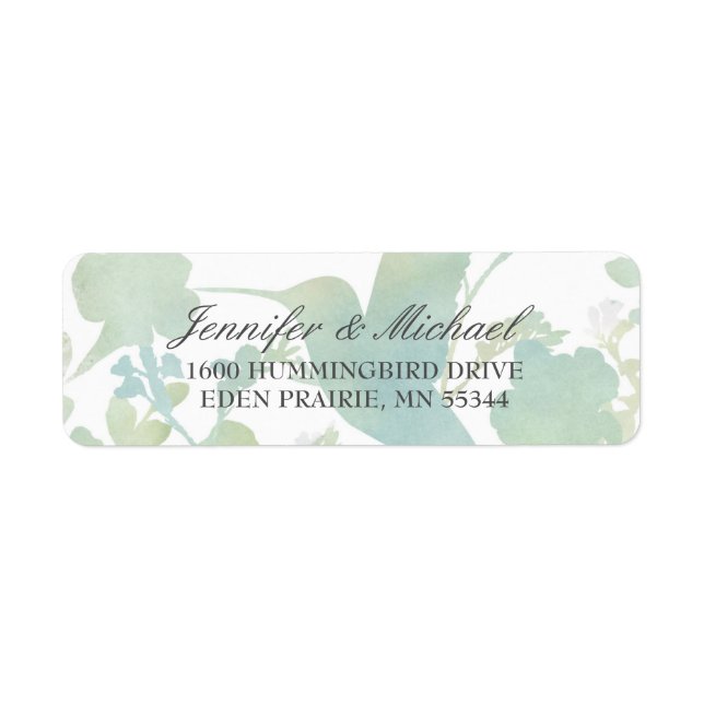 Hummingbird Garden Watercolor Elegant Wedding (Front)