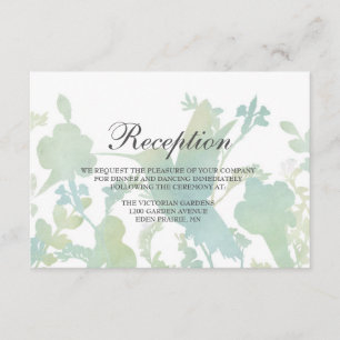 Hummingbird Garden Watercolor Wedding Reception Enclosure Card