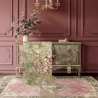 Hummingbird Gilded Patina Embossed Floral effect