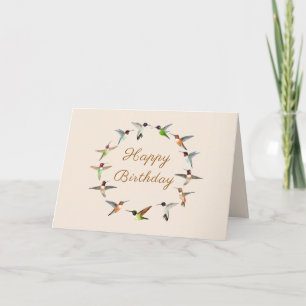 Hummingbird Happy Birthday Card
