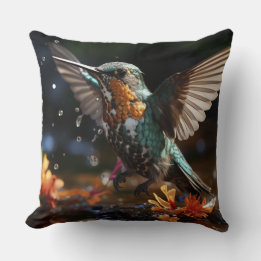Hummingbird heaven throw pillow