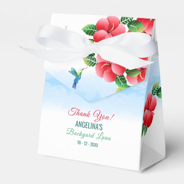 Hummingbird Hibiscus Hawiian Tropical | Event Favor Box (Front Side)