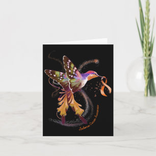 Hummingbird Hold Orange Ribbon Leukaemia Awareness Card