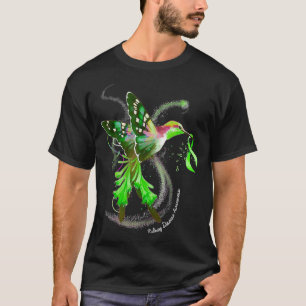 Hummingbird Holding Green Ribbon Kidney Disease Aw T-Shirt