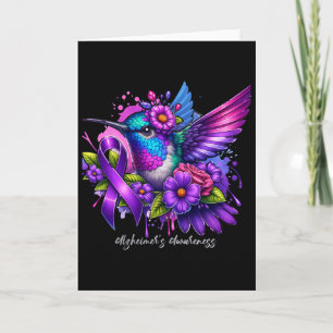 Hummingbird Holding Purple Ribbon Heimerheimer Awa Card