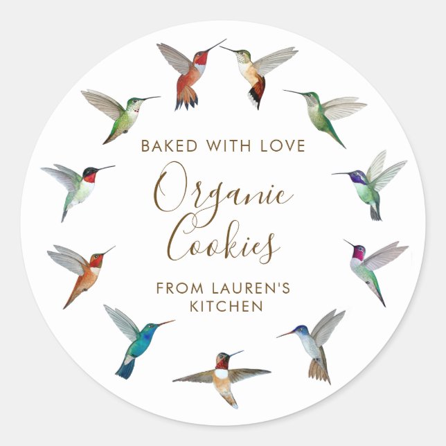 Hummingbird Home-made Goods Classic Round Sticker (Front)